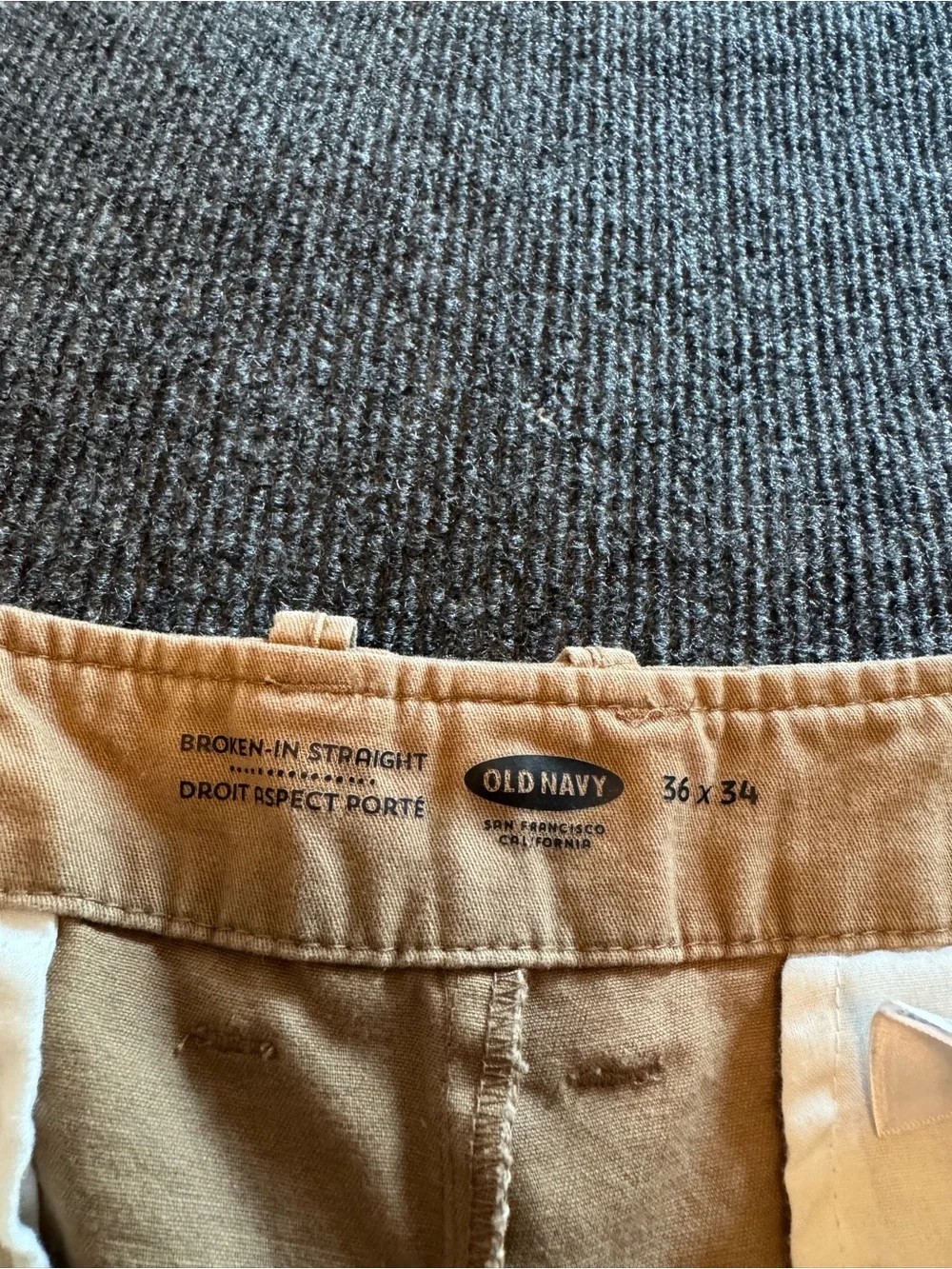 Old Navy Men’sBroken-In Straight Chino Khaki Pants Tan/Camel Size 36x34